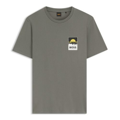 BOSS Print T-shirt - open grey