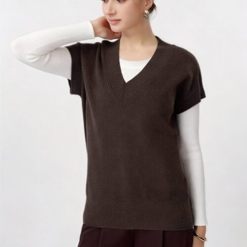 Anna Field knit t-shirt, chocolate brown