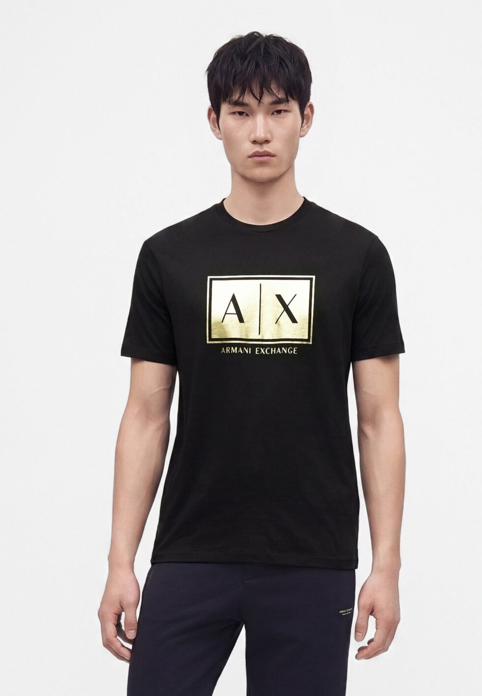 Armani Exchange BLACK GOLD CAPSULE - Print T-shirt - black/gold-coloured