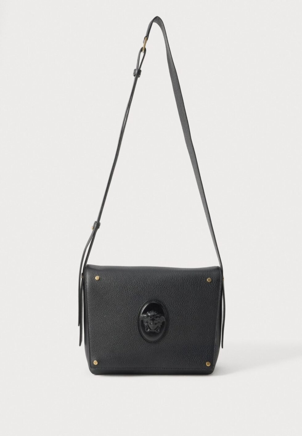 Versace MESSENGER - Cross body bag - black/gold-coloured
