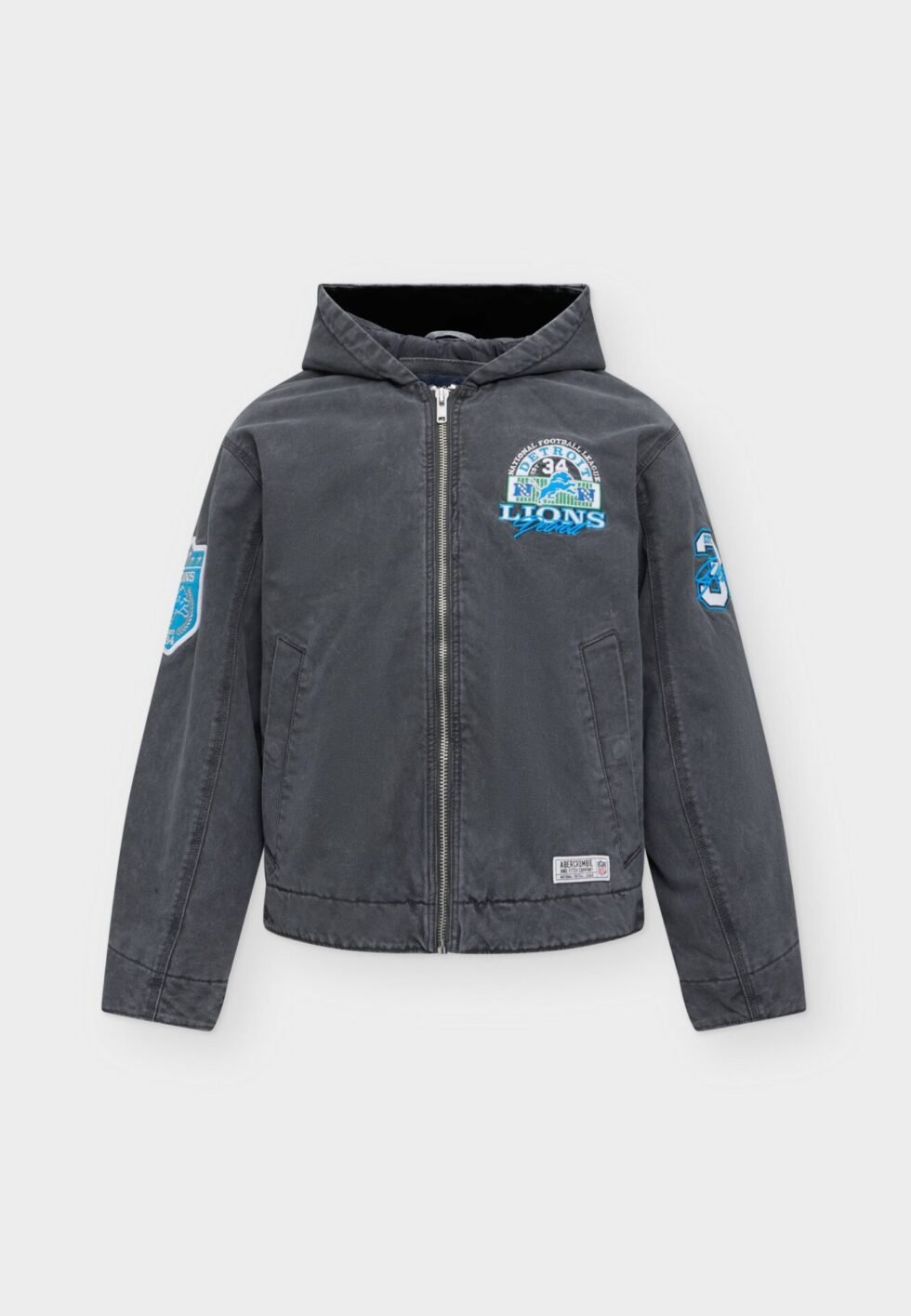Abercrombie & Fitch SEP5 NFL HOODED WORKWEAR - DETROIT LIONS 1CC $190.00 - Light jacket - black