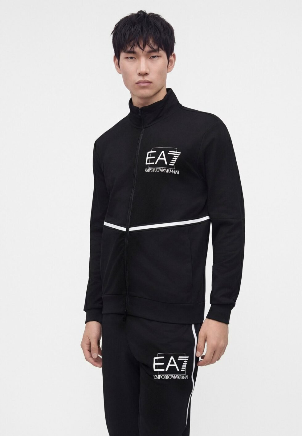EA7 Emporio Armani TRAIN VISIBILITY SET - Tracksuit - black/white