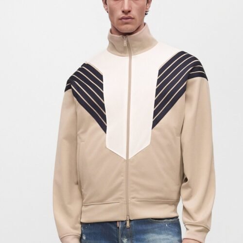 Dsquared2 ZIPPED TECH - Zip-up sweatshirt - stone/white