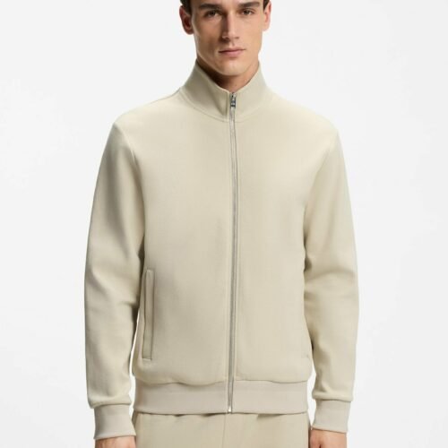 BOSS - Zip-up sweatshirt - open beige six