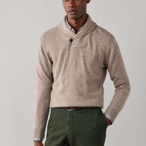 HACKETT LONDON JUMPER SHAWL SWEATER - Jumper - tetley beige