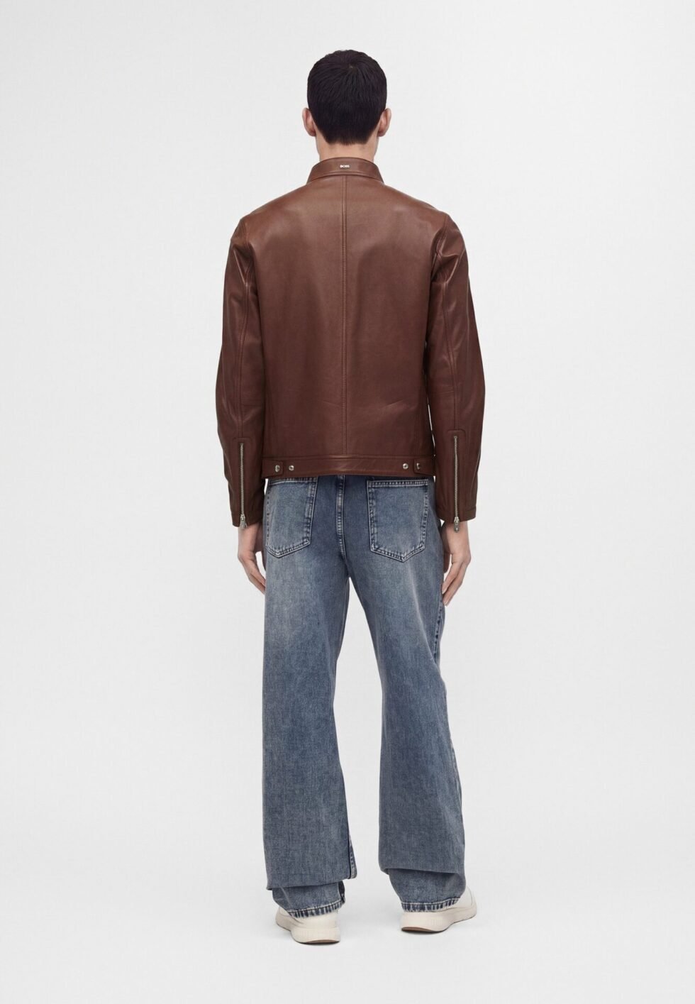 BOSS MANSELL - Leather jacket - medium brown