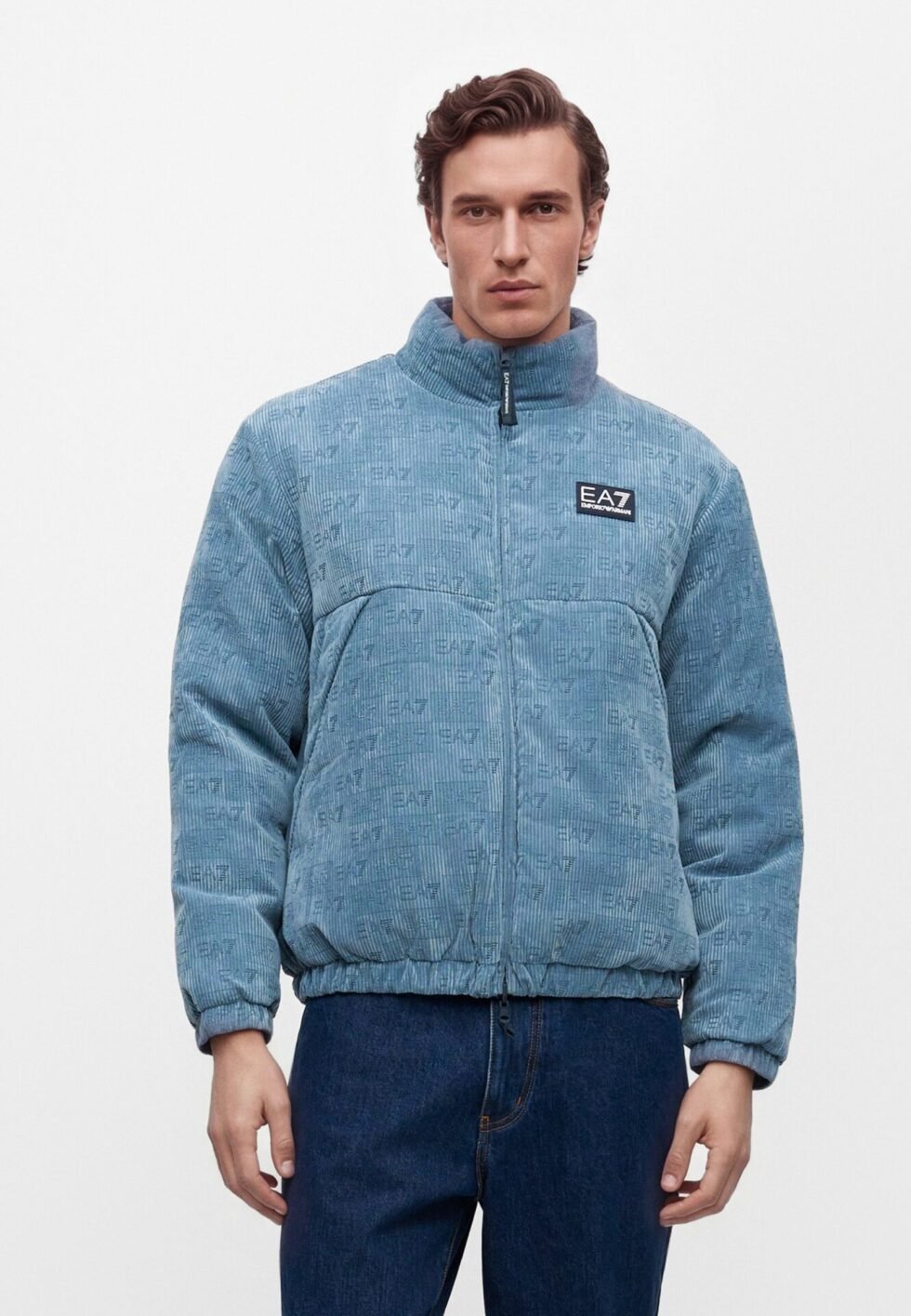 EA7 Emporio Armani MOUNTAIN JACKET EMBOSSED LOGO - Winter jacket - china blue