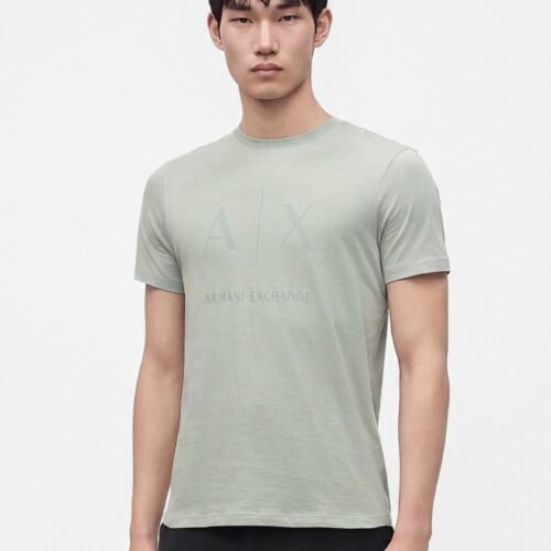 Armani Exchange SLIM - Print T-shirt - green
