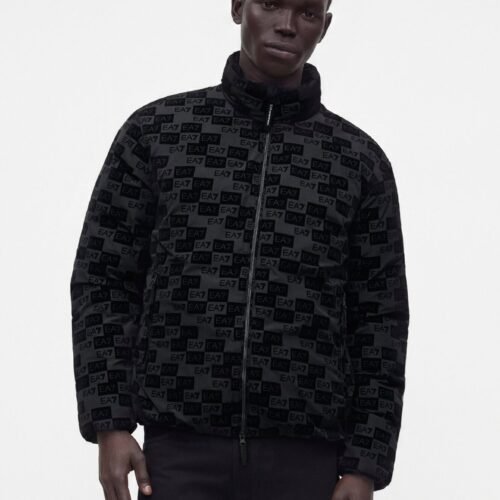 EA7 Emporio Armani MOUNTAIN HOODED JACKET MONOGRAM - Winter jacket - black