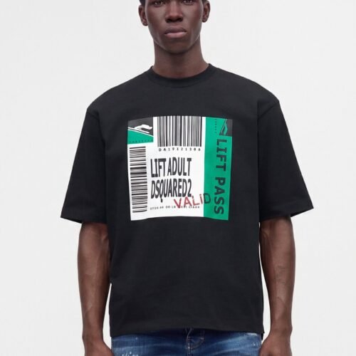 Dsquared2 LOOSE FIT TEE - Print T-shirt - black