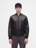 Armani Exchange LEATHER BLOUSON JACKET - Bomber Jacket - black