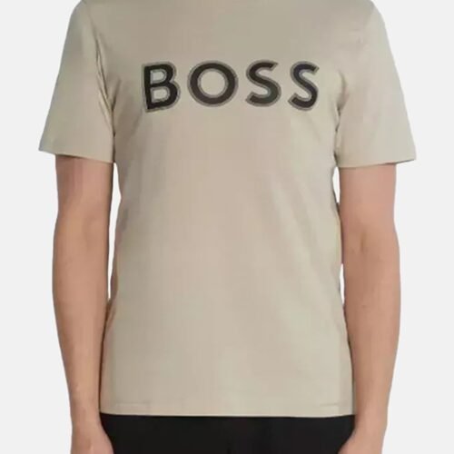 BOSS FRONT B - Print T-shirt - beige