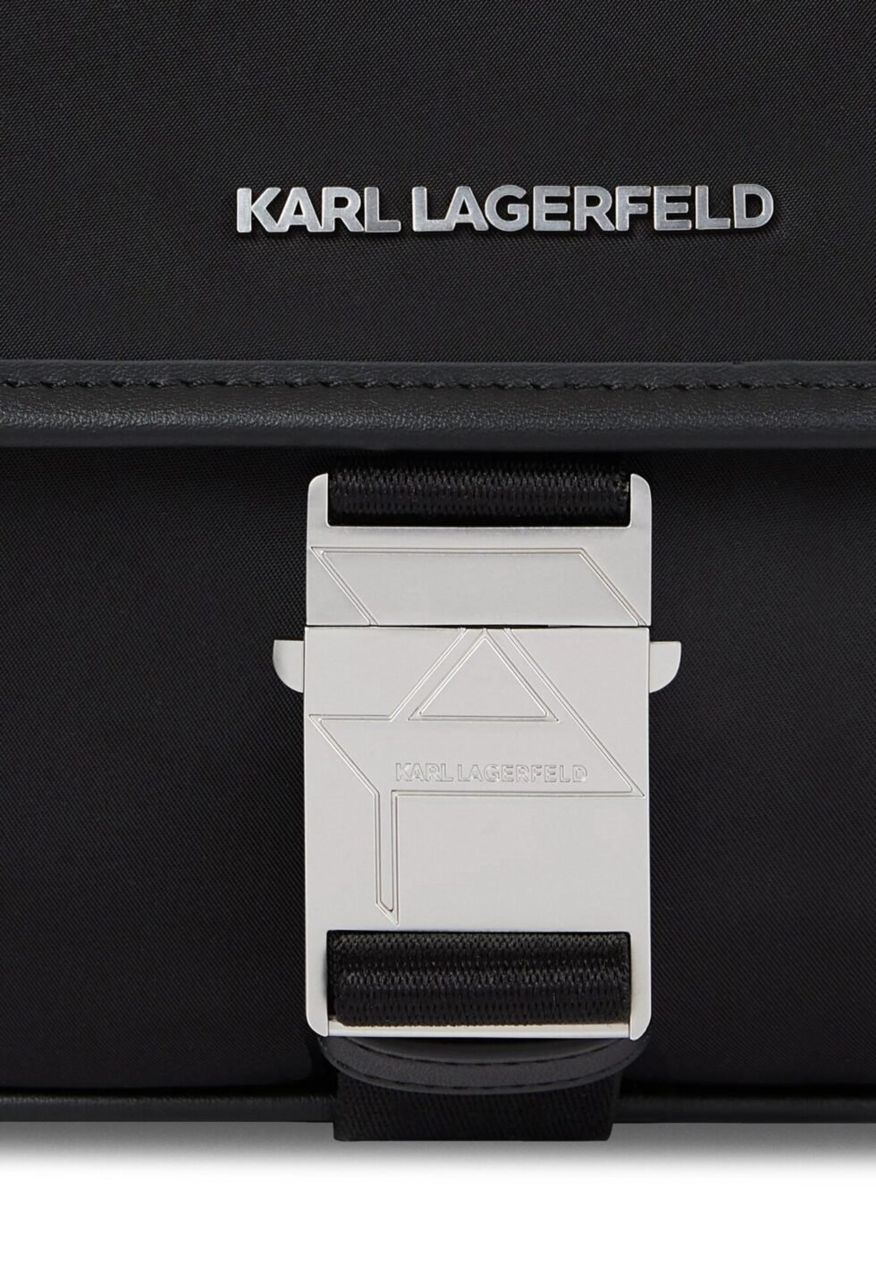 KARL LAGERFELD K BUCKLE MESSENGER - Cross body bag - black