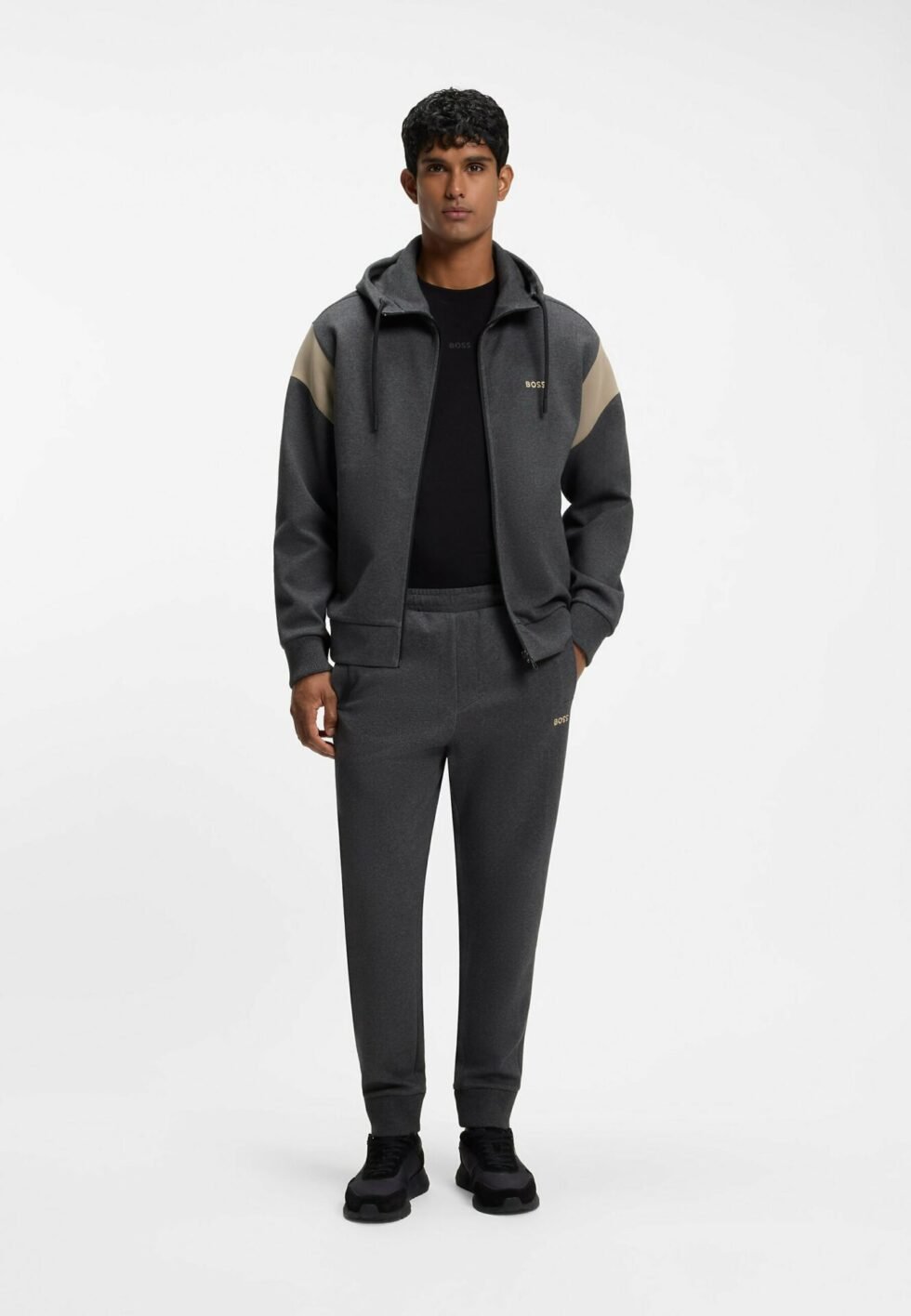 BOSS SW_TRACKSUIT SET - Tracksuit - charcoal