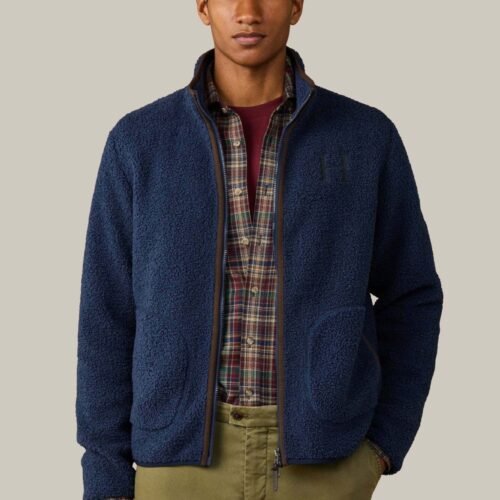 HACKETT LONDON SWEATSHIRT HERITAGE TEDDY FLC FZ - Fleece jacket - old navy
