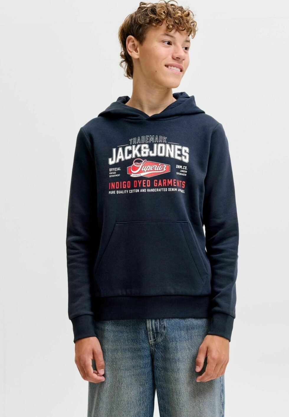 Jack & Jones Kids JJELOGO SWEAT HOOD 2 COL AW26 SN JNR - Hoodie - Blue