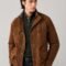 Hackett London Leather jacket - nut brown