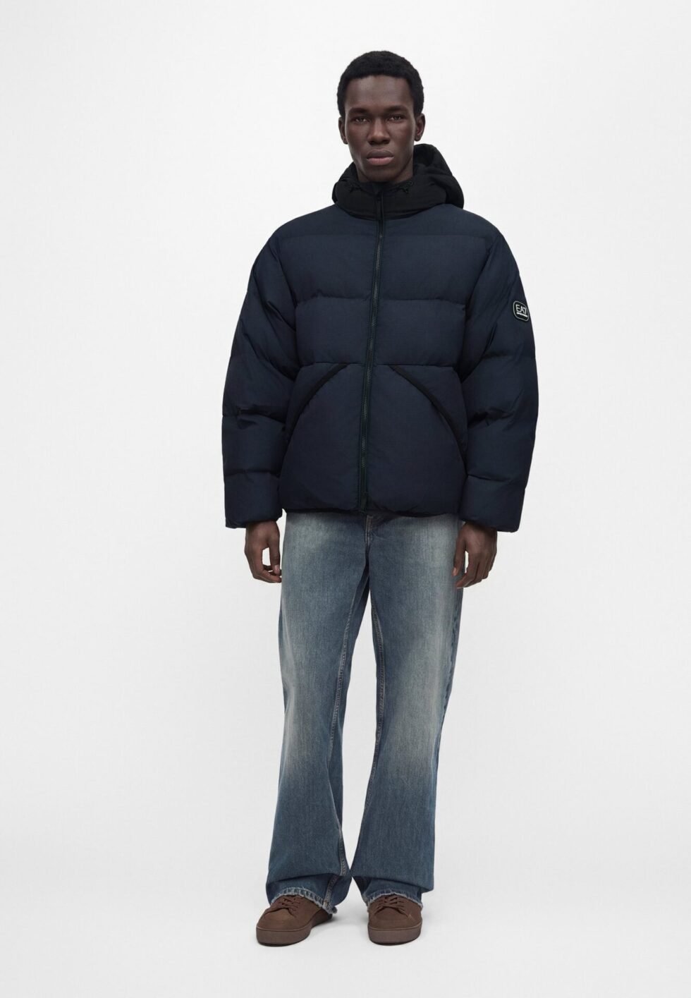 EA7 Emporio Armani MOUNTAIN POLY HOODED JACKET GRAPHIC - Down jacket - armani blue