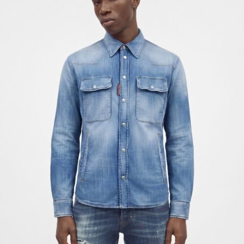 Dsquared2 PUFFY OVERSHIRT - Shirt - navy blue