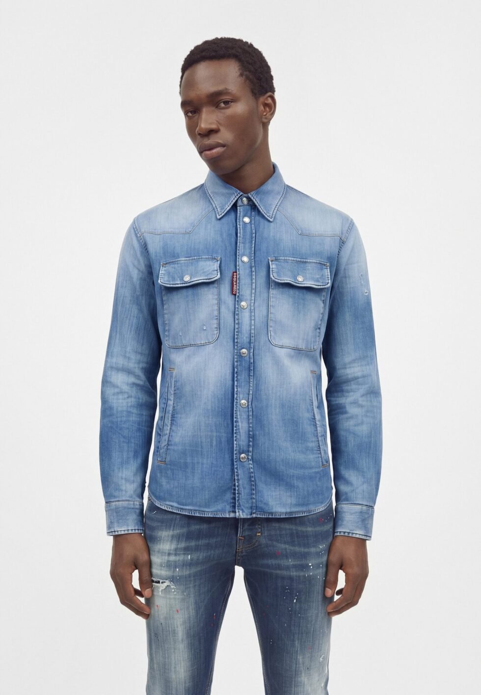 Dsquared2 PUFFY OVERSHIRT - Shirt - navy blue