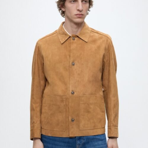 BOSS Leather jacket - medium beige