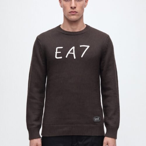 EA7 Emporio Armani APRES SKI M TOP CN GRAPHIC WOOL - Sweatshirt - mulch