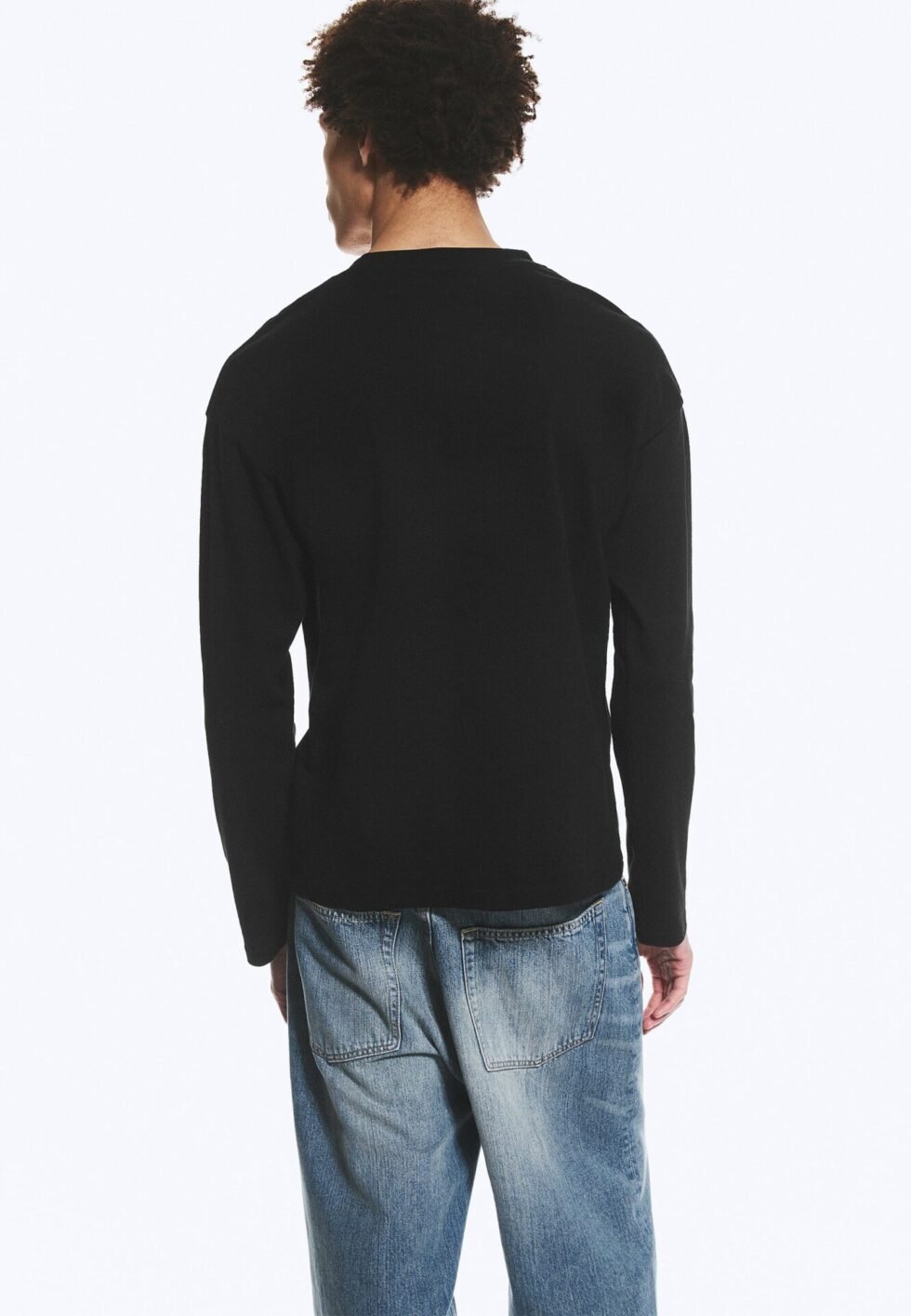 Weekday GREAT BOXY LONG SLEEVE - Long-sleeved top - black dark