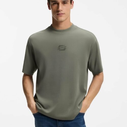 BOSS TE_TECHNO - Basic T-shirt - open grey sixteen