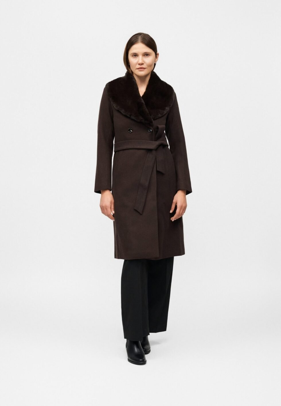 Anna Field by Zalando WOOL BLEND CLASSIC COAT - Classic coat - chocolate torte
