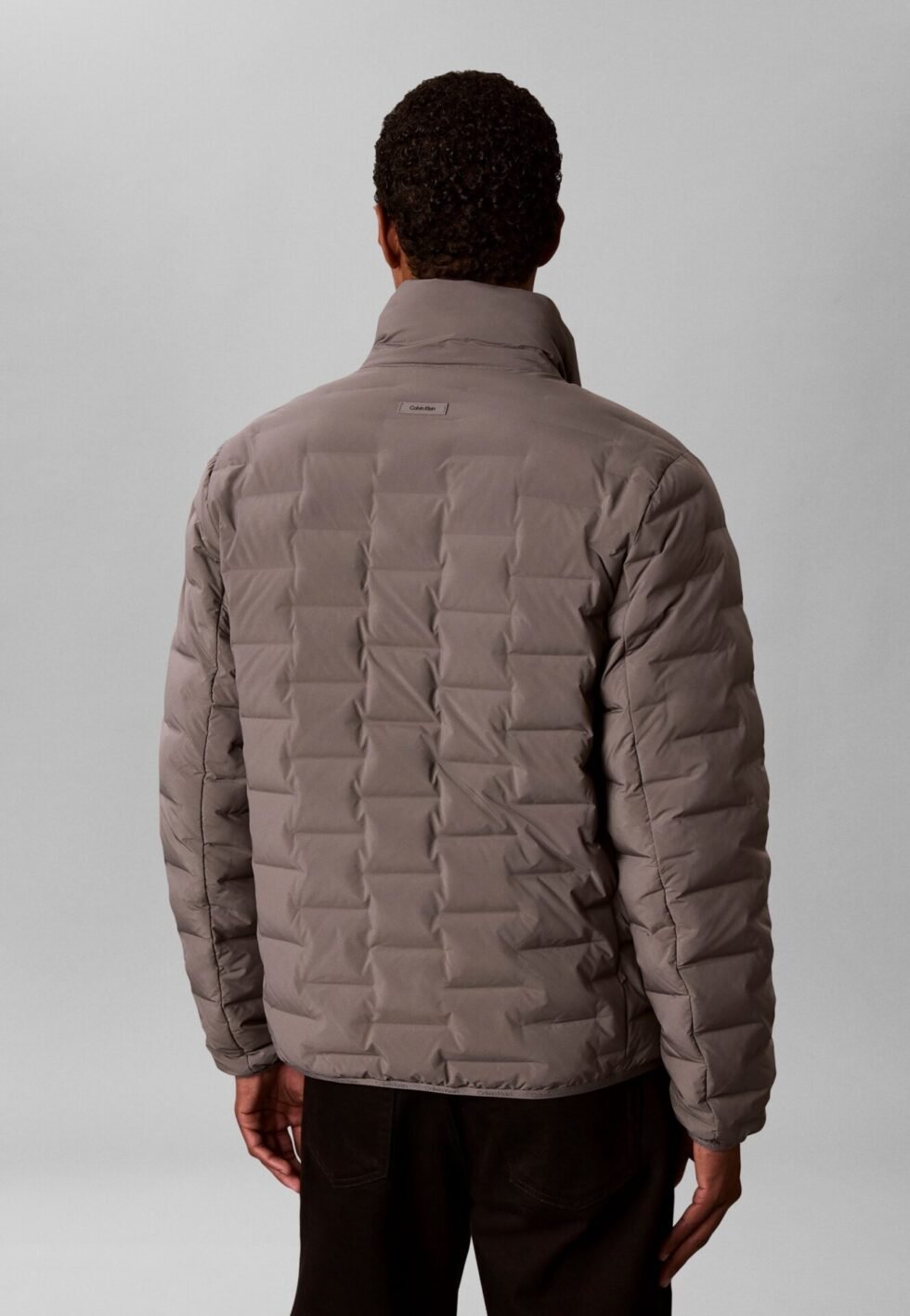 Calvin Klein QUILTED FUNNEL NECK PUFFER JACKET - Down jacket - pewter