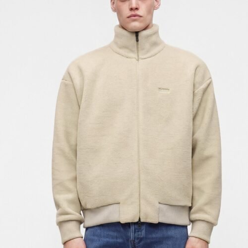 BOSS Fleece jacket - light beige