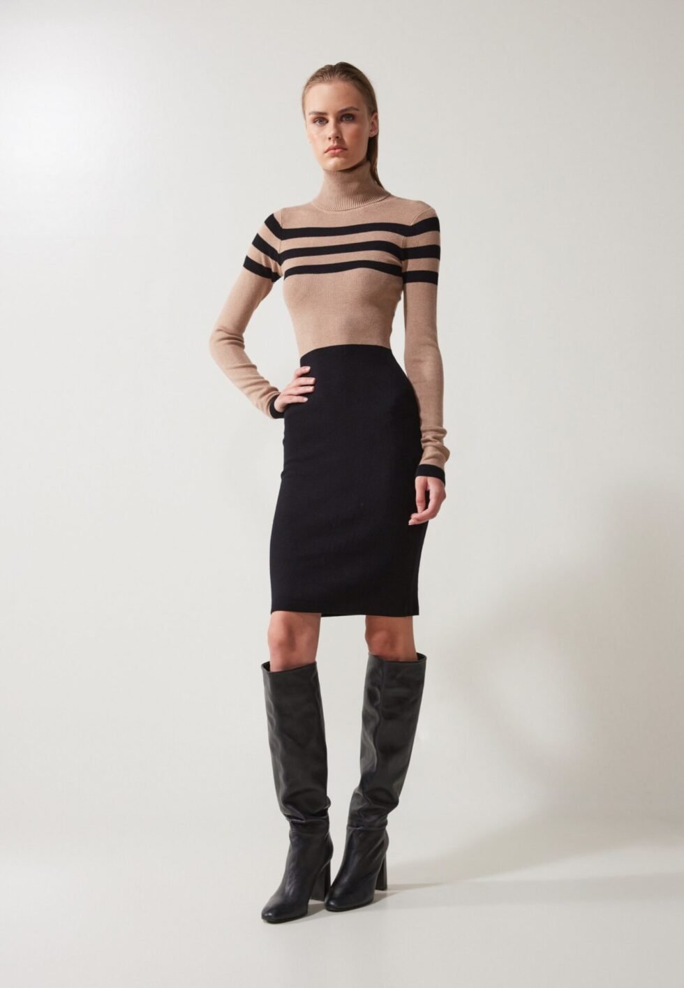 Anna Field by Zalando Jumper dress - black/light brown
