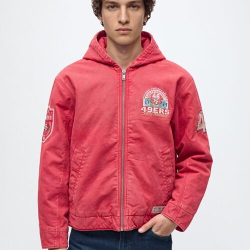 Abercrombie & Fitch HOODED WORKWEAR - Light jacket - red
