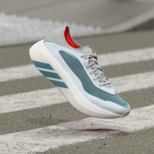 adidas Performance HYPERBOOST RUN - Road running shoes - footwear white/petrol metallic/lucid red
