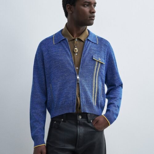 Versace OUTERWEAR GRECA MOULINE - Cardigan - sky