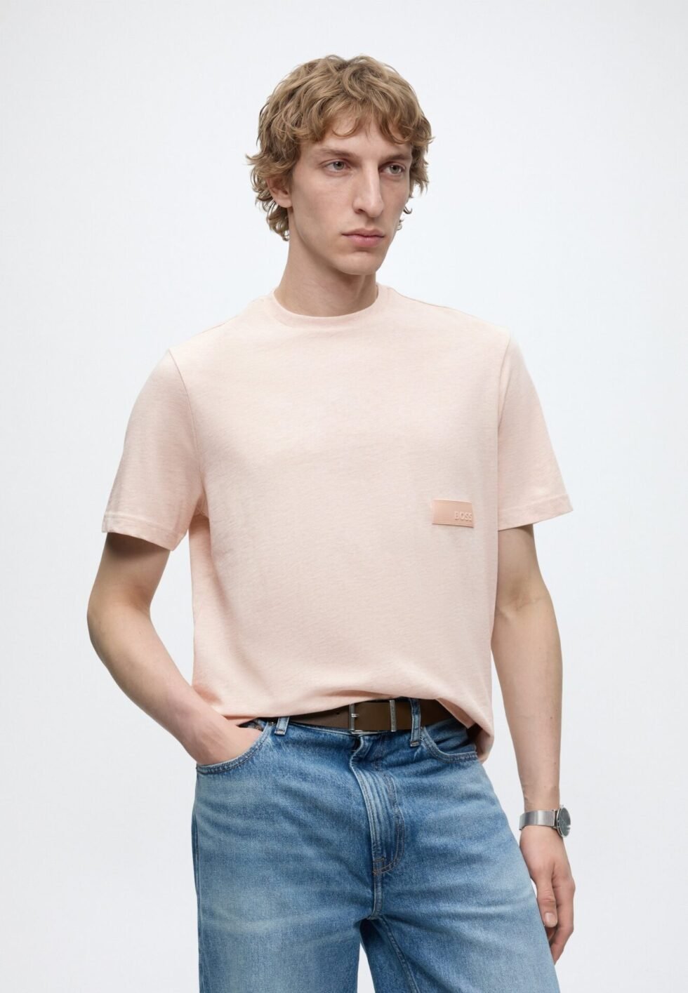 BOSS STRUCTURE - Basic T-shirt - medium pink