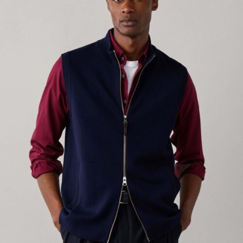 HACKETT LONDON JUMPER MILANO KNIT GILET - Waistcoat - old navy