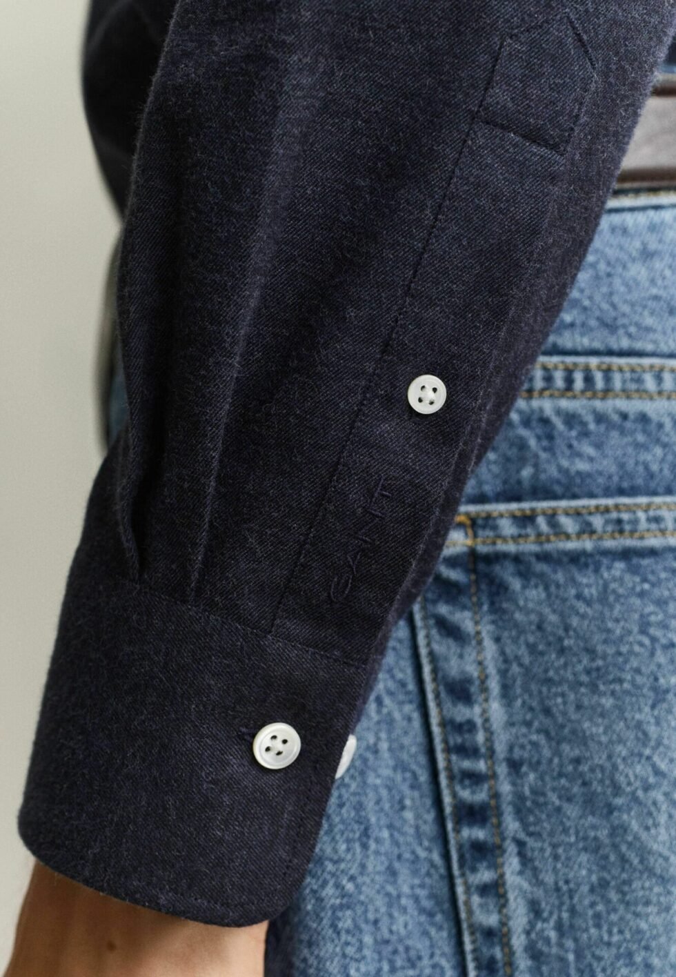 GANT FLANNEL MÉLANGE SHIRT - Shirt - dark navy melange