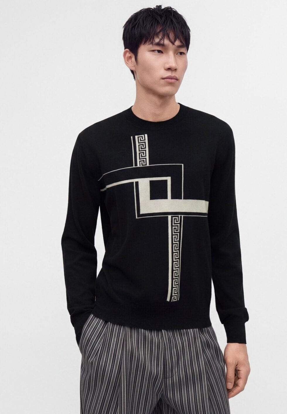 Versace GRECA INCROCIO KNOT - Jumper - black