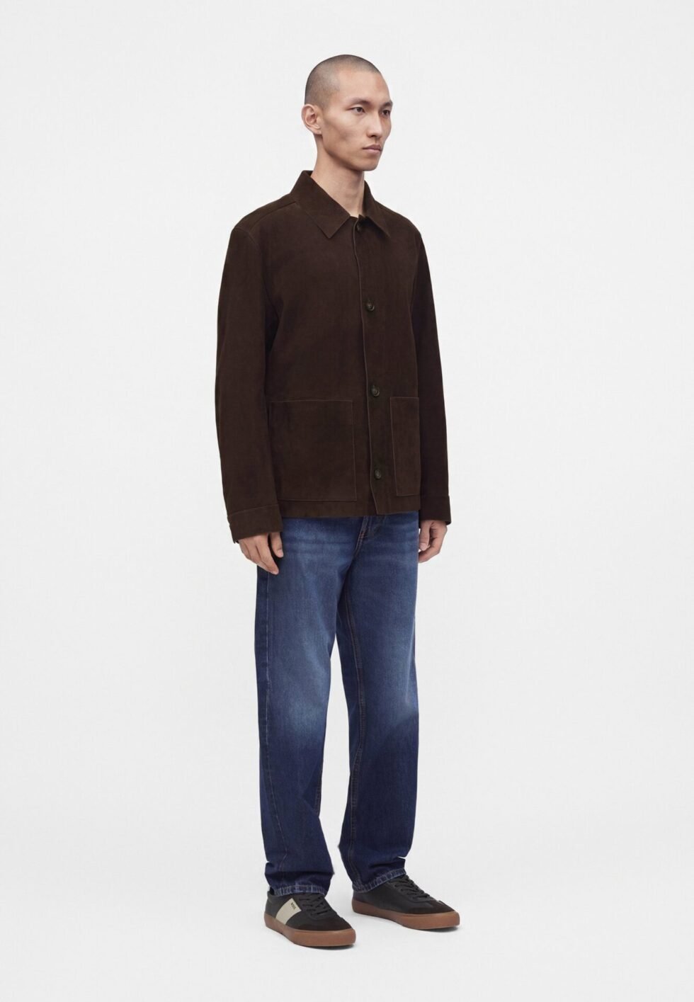 BOSS Leather jacket - dark brown