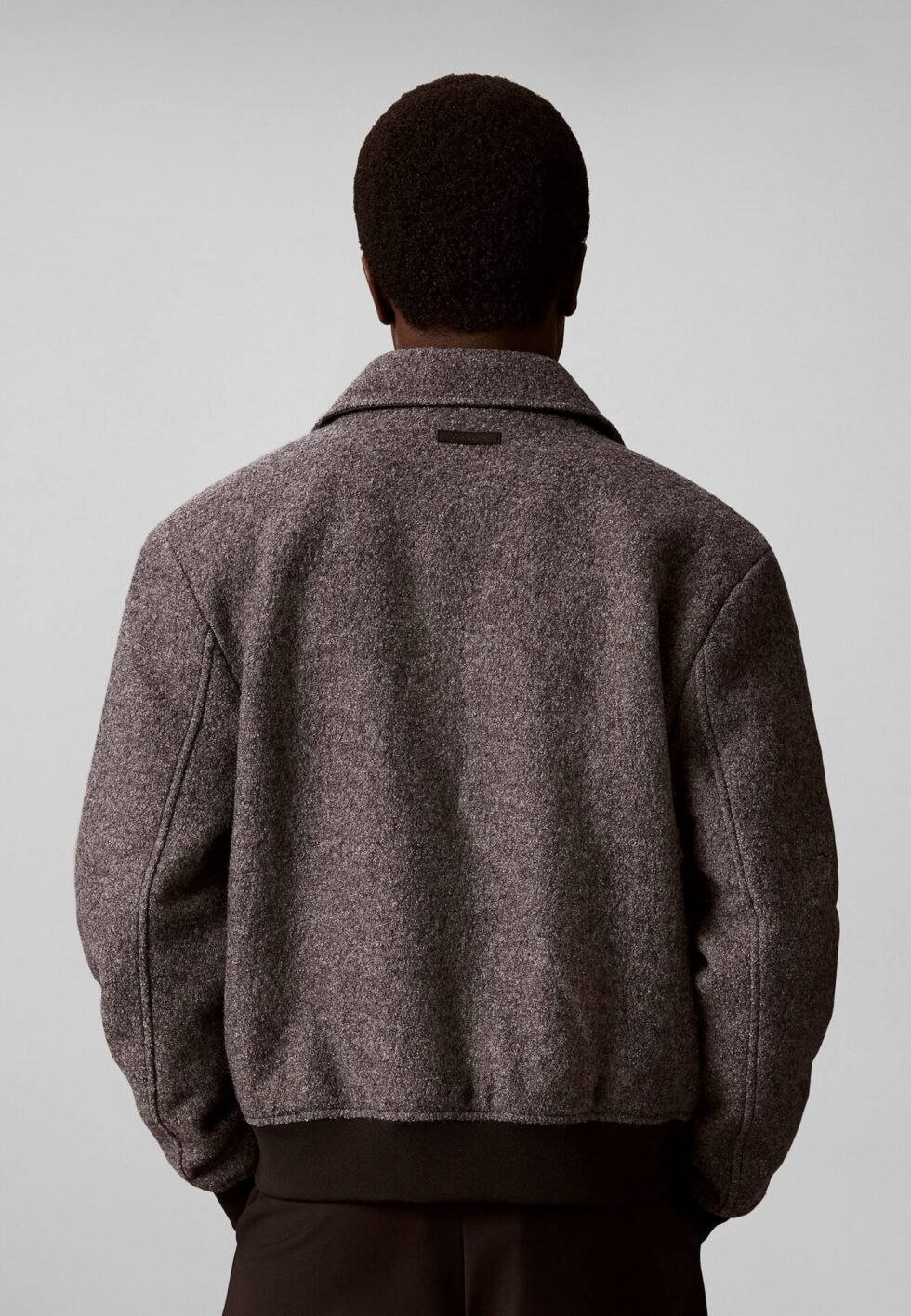 Calvin Klein WOOL BOUCLÉ BOMBER JACKET - Light jacket - grey heather