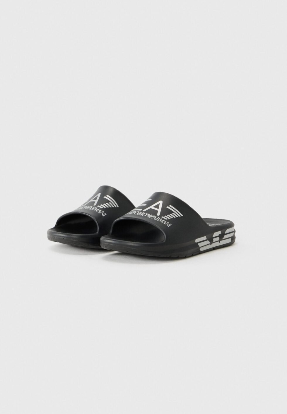 EA7 Emporio Armani CRUSHER DISTANCE - Slippers - black/silver-coloured