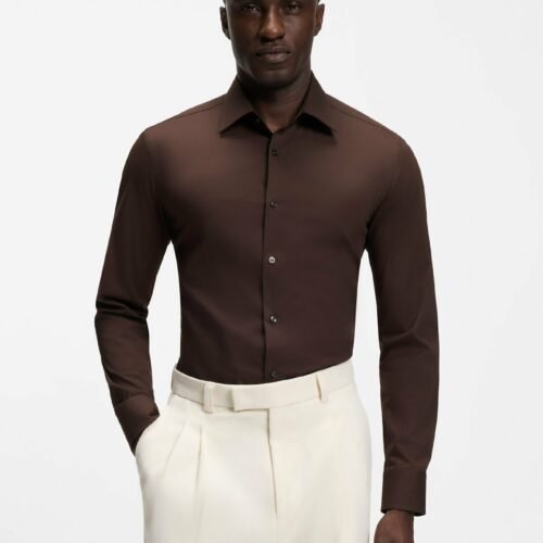 BOSS H-HANK-KENT-C1-214 - Formal shirt - dark brown nine
