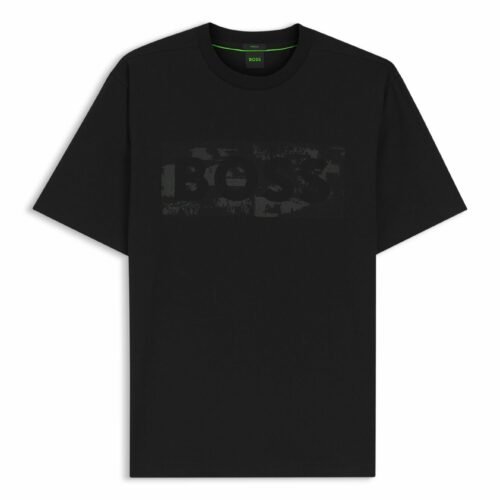 BOSS GLOBE LOGOPATTERN - Print T-shirt - black one