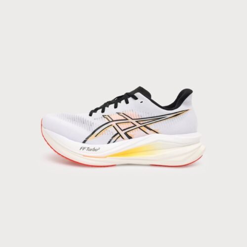 ASICS SONICBLAST 2 - Road running shoes - white/stadium orange