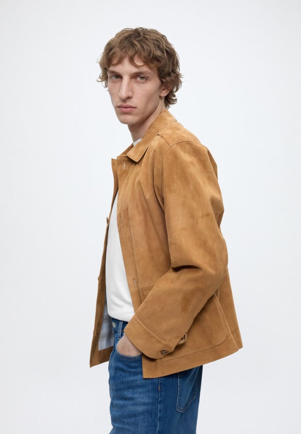 BOSS Leather jacket - medium beige