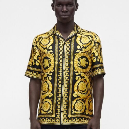 Versace INFORMAL SHIRT - Shirt - black/gold-coloured