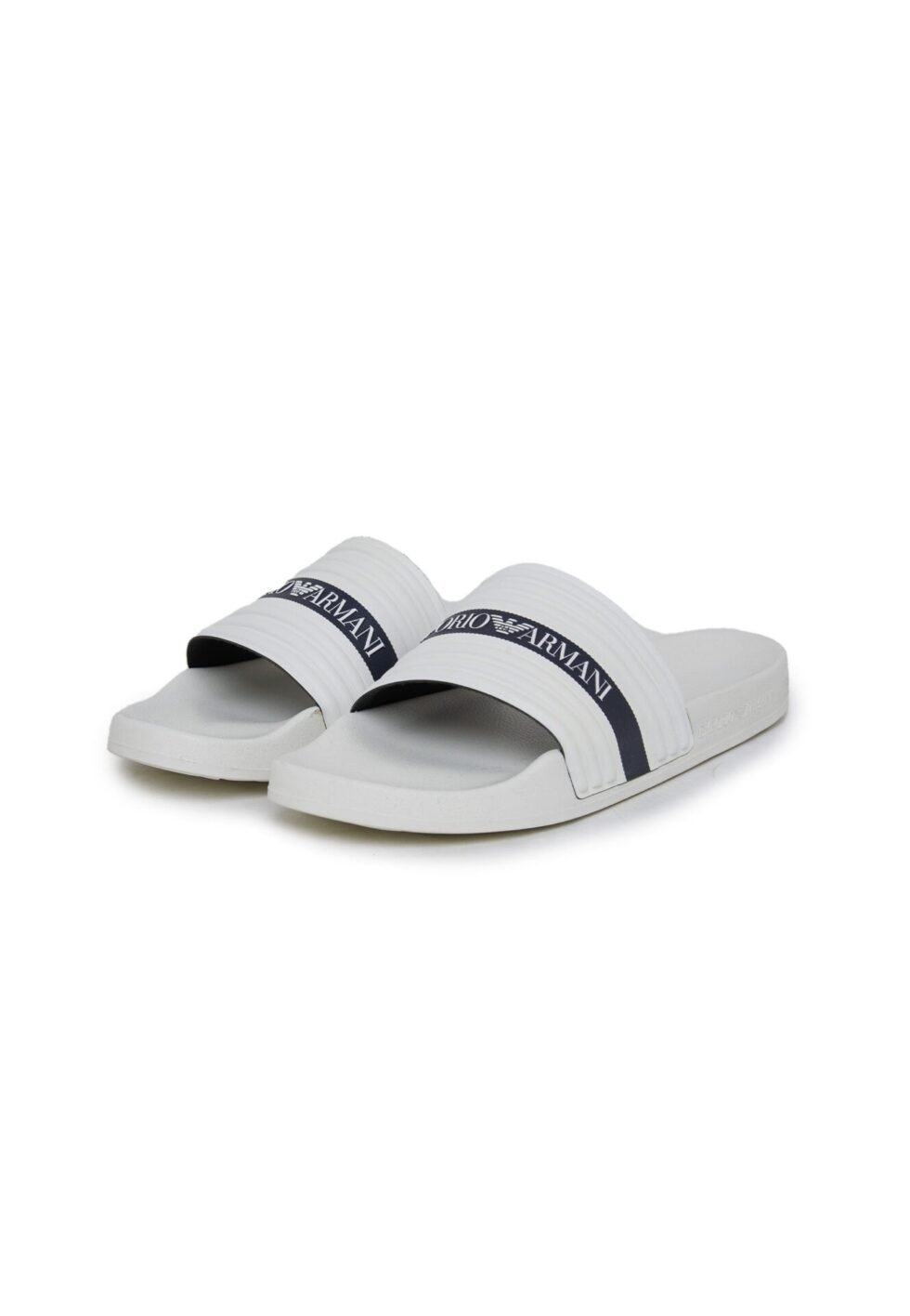 Emporio Armani SLIDERS LOGO - Pool slides - white blue
