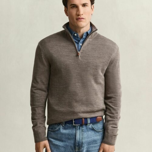 GANT Jumper - dk hazelnut melange