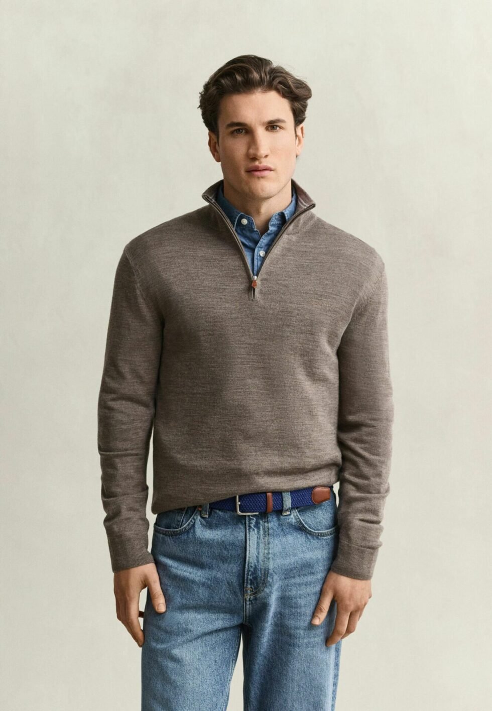 GANT Jumper - dk hazelnut melange